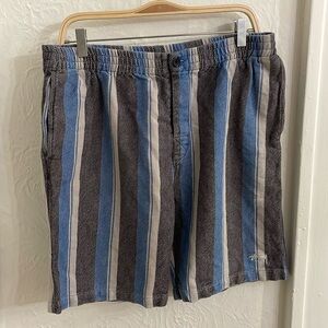 Stussy Blue, Gray & White Striped Men’s Shorts